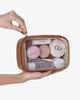 Picture of Pocmimut Makeup Bag,PU Leather Clear Makeup Bag Travel Makeup Bag Car Essentials for Women,Travel Essentials Cosmetic Bag Organizers(Brown)