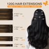 Picture of DOORES Balayage Dark Brown to Chestnut Brown Remy Clip-In Hair Extensions - 120g, 7pcs, 18 Inch