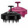 Picture of HEETA 2 Pack Hair Scalp Massager Shampoo Brush for Hair Growth, Hair Scalp Scrubber with Soft Silicone, Wet and Dry Hair Detangler (Red & Black)