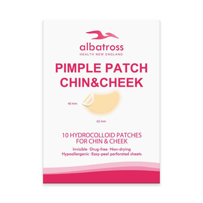 Picture of Large Acne Pimple Patches for Face, Chin, Back and Body (10 Counts), Spot Dots Cover by Albatross Health New England, Hydrocolloid Treatment Stickers, Zit Blemish Patch