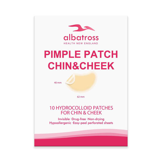 Picture of Large Acne Pimple Patches for Face, Chin, Back and Body (10 Counts), Spot Dots Cover by Albatross Health New England, Hydrocolloid Treatment Stickers, Zit Blemish Patch