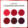 Picture of CANNI 6Pcs 9ml Hema-Free Red Gel Nail Polish Set- Dark Red Burgundy Glitter Gel Polish Kit DIY at Home Salon Christmas New Year's Gifts for Girls