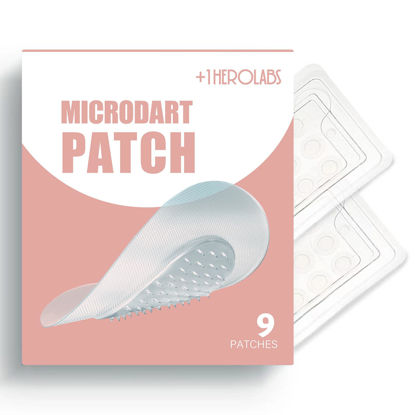 Picture of +1HEROLABS Microdart Acne Patch - Microneedle Pimple Patch for Dark Spots, Post-Blemish Redness & Hyperpigmentation, Self-Dissolving Micropoint Acne Patches (9 Count (Pack of 1))