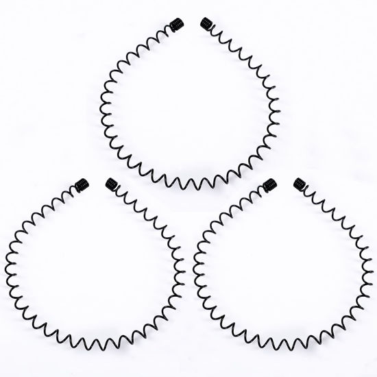 Picture of KELUBATU Mens Metal Headband, Unisex Black Metal Hair Bands, Stylish Design Metal Headband For Men, Adjustable Metal Headband For Outdoor Sports And Daily Wear. (3 Pcs)