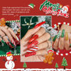 Picture of AZUREBEAUTY Christmas Dip Powder Nail Kit, 4 Colors Red Green Gold Glitter Dipping Powder System Liquid Set Recycling Tray, French Nail Art Base & Top Coat Activator DIY Salon.
