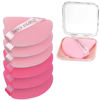 Picture of CUPID CARE 6 Pcs Powder Puff with 2 Travel Cases, Setting Powder Puffs for Face Powder and Foundation, Velour Makeup Puff for Loose Powder Body Powder, Skin-Friendly, Beauty Makeup Tools-Pink/Red