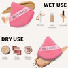 Picture of CUPID CARE 6 Pcs Powder Puff with 2 Travel Cases, Setting Powder Puffs for Face Powder and Foundation, Velour Makeup Puff for Loose Powder Body Powder, Skin-Friendly, Beauty Makeup Tools-Pink/Red