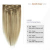 Picture of Clip in Hair Extensions Real Human Hair 70G Light Ash Blonde/Bleach Blonde 100% Remy Human Hair Clip in Extensions Soft Silky Straight 7pcs 16clips One Pack (22 Inch #18P613)