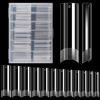 Picture of 240PCS Flat No C Curve Clear Nail Tips for Acrylic Nails Professional, XL Long Tapered Square Nail Tips, 12 Sizes Half Matte Straight Acrylic French Fake False Nail Tips Pre Shaped