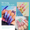 Picture of 240PCS Flat No C Curve Clear Nail Tips for Acrylic Nails Professional, XL Long Tapered Square Nail Tips, 12 Sizes Half Matte Straight Acrylic French Fake False Nail Tips Pre Shaped