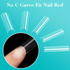 Picture of LIONVISON No C Curve Square Nail Tips for Acrylic Nails Professional, XXL 12 Sizes Tapered Square Nail Tips French Half Cover Extra Long Clear Straight Nail Tips 240PCS for Nails Art with Box