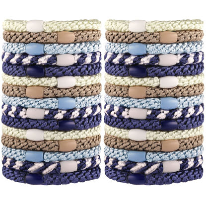 Picture of Hair Ties for Thick Hair, Funtopia 30 Pcs Hair Tie Bracelet Ponytail Holders, High Elastic Sports Hair Ties for Girls and Women Hair Accessories, Mixed Color