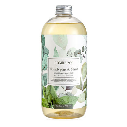 Picture of ROMIIE ZOI Liquid Hand Soap Refill, Eucalyptus & Mint, Gentle & Moisturizing Formula, 750 ML/ 26 FL OZ