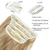 Picture of Blonde Hair Extensions Clip ins, 4Pcs Curly Clip in Hair Extensions, 20 Inches Synthetic Hair Extensions Clip in Human Hair (Color:Ombre Ash Brown to Bleach Blonde)