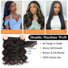 Picture of QTHAIR 16A Grade Brazilian Body Wave Human Hair Bundles with HD Lace Closure (12" 14" +10", Middle Part Closure) Body Wave Virgin Hair Bundles with Closure Bundles Human Hair with Closure