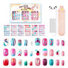 Picture of Modelones Press on Nails for Kids 144Pcs 6 Pack Children Acrylic Fake Nails Pre-glue Full Cover Glitter Gradient Color Mermaid Beach Short False Nail Art Kits Sets Christmas Day Gifts for Kids Girls