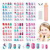 Picture of Modelones Press on Nails for Kids 144Pcs 6 Pack Children Acrylic Fake Nails Pre-glue Full Cover Glitter Gradient Color Mermaid Beach Short False Nail Art Kits Sets Christmas Day Gifts for Kids Girls