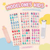 Picture of Modelones Press on Nails for Kids 144Pcs 6 Pack Children Acrylic Fake Nails Pre-glue Full Cover Glitter Gradient Color Mermaid Beach Short False Nail Art Kits Sets Christmas Day Gifts for Kids Girls