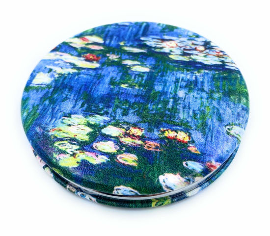 Picture of Aeisage Small Handbag Mirror Compact Mirror for Girls Purse Mirror Folding Pu Leather Floral Mirror Compact Claude Monet Water Lilies Unique Gift for Sister