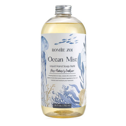 Picture of ROMIIE ZOI Liquid Hand Soap Refill, Ocean Charm, Gentle & Moisturizing Formula for Home & Kitchen, 750 ML/ 26 FL OZ