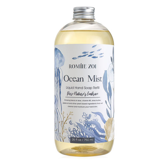 Picture of ROMIIE ZOI Liquid Hand Soap Refill, Ocean Charm, Gentle & Moisturizing Formula for Home & Kitchen, 750 ML/ 26 FL OZ