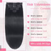 Picture of Clip in Hair Extensions Real Human Hair Clip ins 100% Human Hair Extension for Women Clip in Extensions 8pcs Per Set with 18 Clips Double Weft (18 Inch 80g #1 Jet Black)