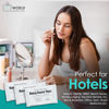 Picture of World Amenities - Bulk Makeup Remover Wipes | 50 Count | Individually Wrapped, Gentle Cleansing, Alcohol Free - All Skin Types - Vitamin E - 100% Recyclable, Hotel Travel Size Toiletries