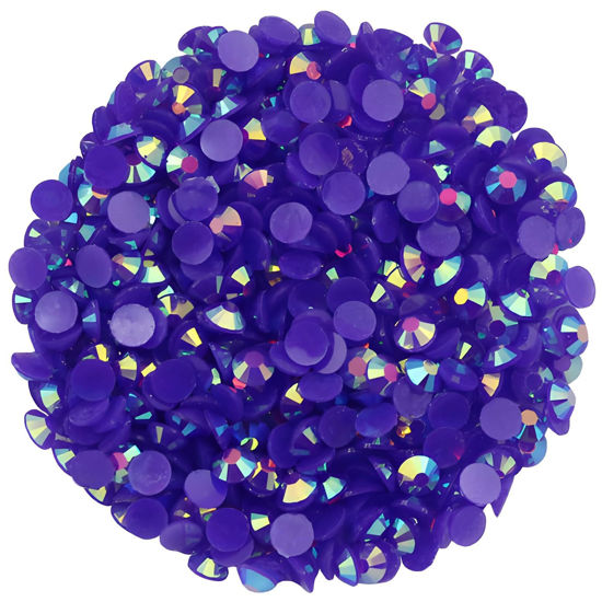 Picture of 2250 Pcs SS16 4mm AB Flatback Rhinestones for Nails Art Crafts Glitter Round Shine Gems Crystals DIY Clothes Shoes （Dark Purple AB）