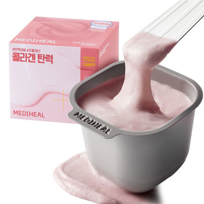 Picture of Mediheal Derma Modeling Pack (Collagen) - Filling Elasticity For Glow Skin - Easy DIY Home Spa Kits, Hydrating Icy Jelly Mask For Skin Refreshment