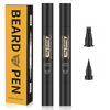 Picture of Beard Pencil Filler Kit - 4 Tip Pen and Brush for Men, Facial Hair Enhancer and Mustache Shaper (2 Black Pens)