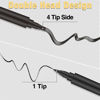Picture of Beard Pencil Filler Kit - 4 Tip Pen and Brush for Men, Facial Hair Enhancer and Mustache Shaper (2 Black Pens)