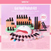 Picture of MEFA 32 Colors Gel Nail Polish Kit with U V Light, 54 Pcs Nude Pink Popular Gel Nail Polish Starters Set with Matte Base Top Coat Essential Manicure Tools Nails Art Decorations DIY Gifts