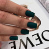 Picture of Matte Dark Green Press on Nails Short Medium Square Glue on Nails Set,KQueenest Solid Color Fake Nails Short Coffin Acrylic Nails Press on Gel Nails for Women Reusable False Nails in 24 Pcs