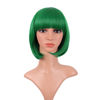 Picture of MapofBeauty 12 Inch/30 cm Fashion Lady Short Straight Flat Bangs Bob Wig (Green)