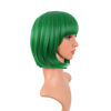 Picture of MapofBeauty 12 Inch/30 cm Fashion Lady Short Straight Flat Bangs Bob Wig (Green)
