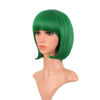 Picture of MapofBeauty 12 Inch/30 cm Fashion Lady Short Straight Flat Bangs Bob Wig (Green)