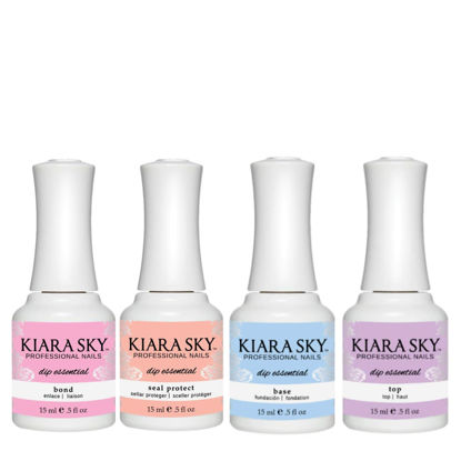 Picture of KIARA SKY Professional - Dip Manicure Nail Liquid - Long Lasting Nail Gel - Beauty Essentials Nail Design for Nail Art - Dip Liquids for Nails Repair Treatment 0.5 fl oz, Essentials Kit Steps 1-4