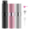 Picture of LISAPACK Perfume Travel Refillable Bottle: Atomizer Cologne Spray for Men Portable - Mini Sprayer Empty for Refill - Small Size 8ML Striped (Black, Silver, Pink)