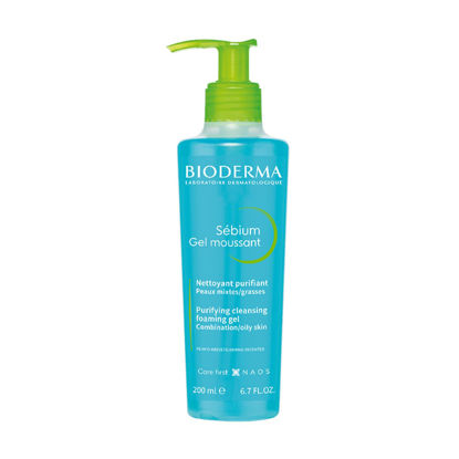 Picture of Bioderma Sébium Foaming Gel Pump, Cleansing and MakeUp Removing, Skin Purifying for Combination to Oily Skin, 6.76 Fl Oz