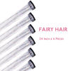 Picture of WENNALIFE Hair Tinsel Clip In Hair Tinsel for Girls Silver, 6pcs 24 inch Hair Tinsel Clips Tinsel Hair Extensions Clip in Colorful Glitter Tinsel Hair Clips Sparkle Fairy Hair Accessories for Kids
