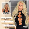 Picture of AISI HAIR 613 Blonde Wig for Women, Long Wavy Lace Hairline Middle Part Synthetic Wig for Daily Party-26 Inch