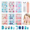 Picture of Modelones Press on Nails for Kids 144Pcs 6 Pack Children Acrylic Fake Nails Pre-glue Full Cover Glitter Gradient Color Heart Cat Short False Nail Art Kits Sets Christmas Day Gifts for Kids Girls