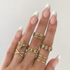 Picture of YOSOMK French Tip Fake Nails Almond Medium Press on Nails with Design Sequins Acrylic Glue on False Nails Glossy Stick on Nails for Women