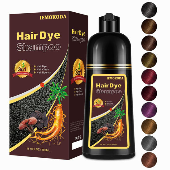 Picture of Blonde Brown Hair Dye Shampoo 3 in 1, Long-lasting & Natual Hair Color Shampoo, Herbal Ingredients Natural Shampoo Hair Dye Effect in Minutes, Gifts for Men Women 500ml