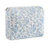 Picture of HHQQWZ Makeup Bag Travel Cosmetic Bag for Women Girls, Zipper Make Up Pouch, Floral Flowers Toiletry Organizer Makeup, Portable Storage Bag, Cosmetic Travel Cloth Bag (L/Blue Floral)