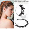 Picture of JASSINS 2 Pcs Bangs Hairstyle Hairpin Headband, Professional Weave Bangs Clip, Toothed Headband Braid Tool, Women Girls Fashion Hair Accessories (Black and Brown)