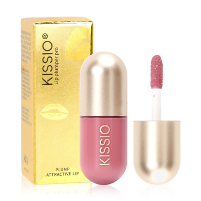 Picture of KISSIO Lip Plumper,Color Lip Plumper Gloss,Lip Enhancer,Plant Extracts Plumping Lip Serum,Moisturizing Lip Gloss for Fuller Lips and Hydrated Beauty Lips 5.5ml (02 Fig tea)