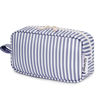 Picture of Narwey Small Makeup Bag for Purse Travel Makeup Pouch Mini Cosmetic Bag Zipper Pouch for Women (Greyish Blue Stripe, Small)