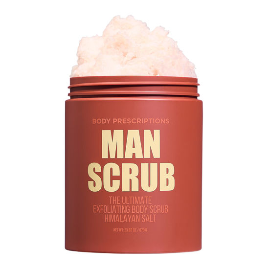 Picture of Body Prescriptions Body Scrub for Men- Ultimate Exfoliating Scrub Infused with Himalayan Salt, Men’s Body Wash in Jar with Twist Top, 21 oz, For All Skin Types