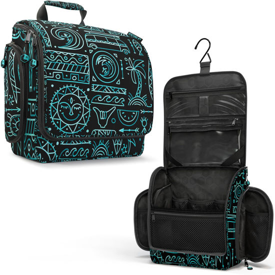 Picture of VENTURE 4TH Hanging Travel Toiletry Bag for Women & Men - Travel Organizer with Expandable Compartments & Removable Clear Pouch for Toiletries (Surfing Vibes)